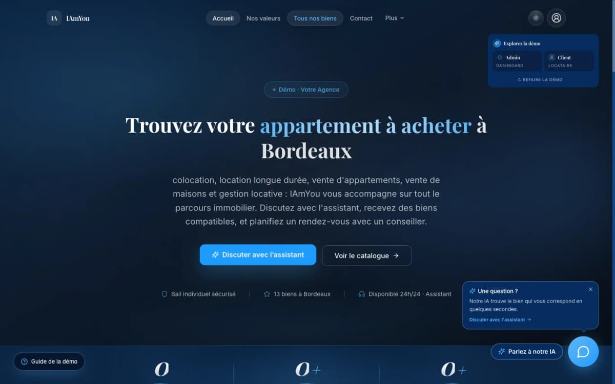 Démo IAmYou, saas marque blanche, livré par Vitalix