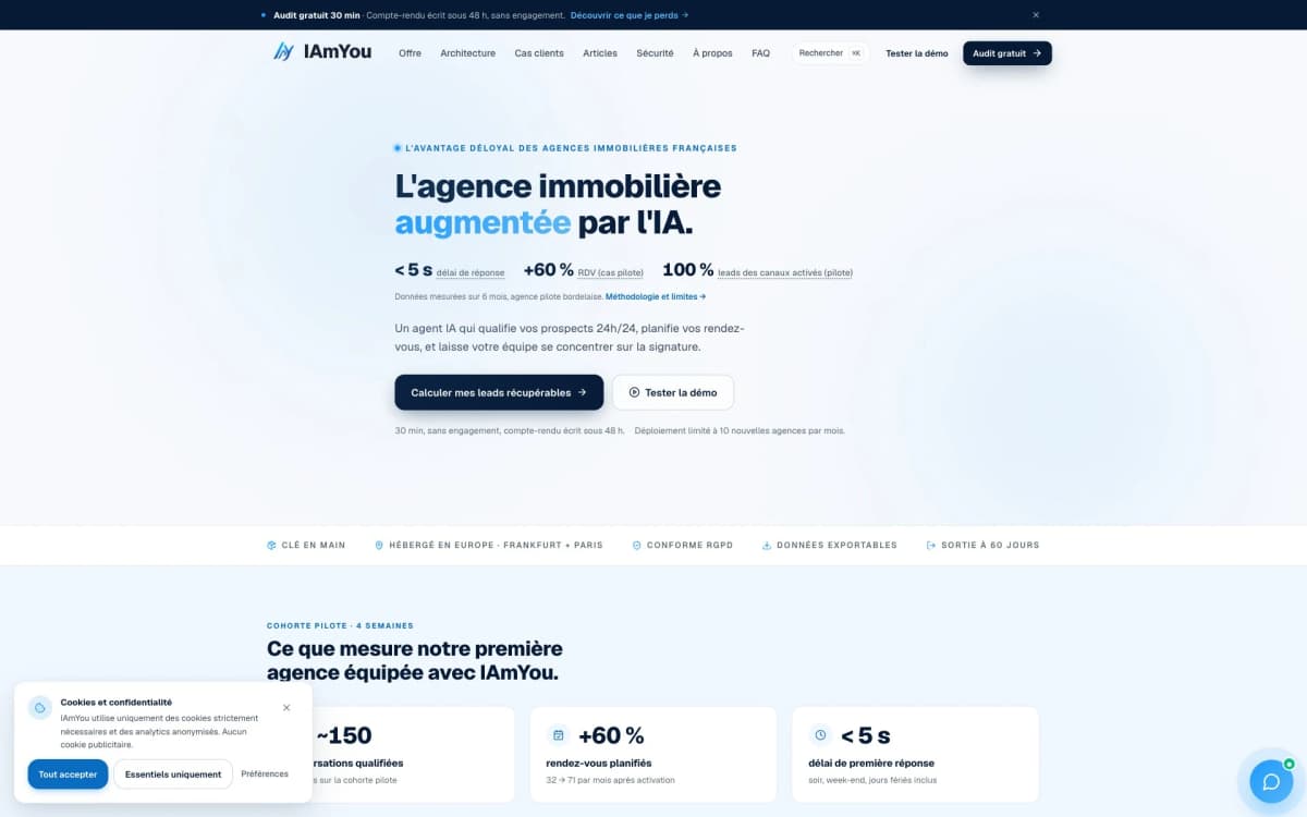 IAmYou, agences immobilières, livré par Vitalix